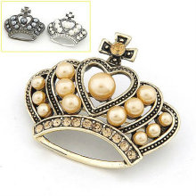 New Design Crown Brooch Paved With CZ Disco Ball Handmade Pearl Brooch BH05